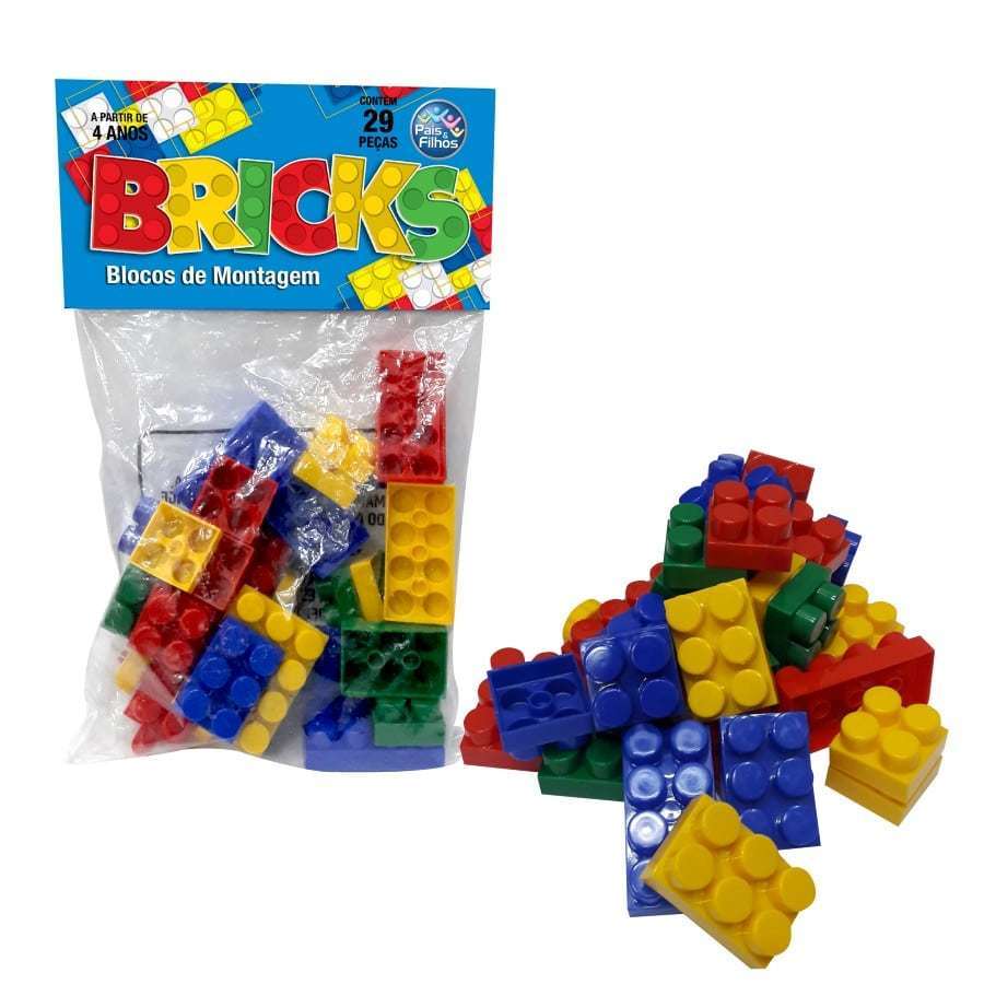 Brinquedo Infantil Bricks Blocos de Montar 29 Peças Pais e Filhos - 4745-1
