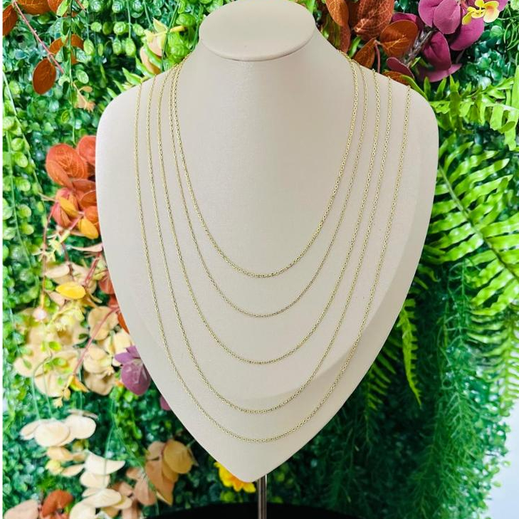 1UN ou KIT 5 Colares Portuguesa Fino Delicado Feminino 45 50 60 70 80cm Banhado Ouro18k e Prata925 em Oferta na Shopee