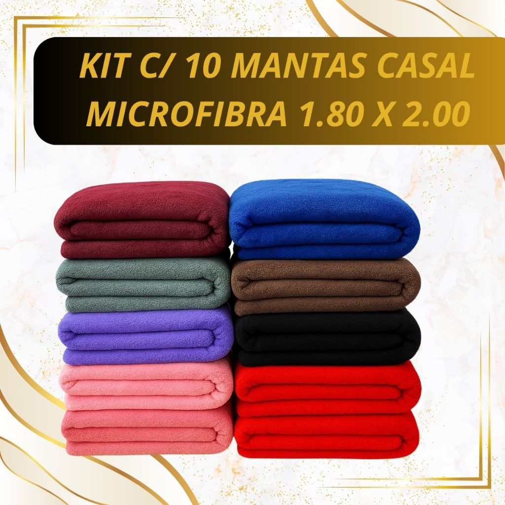 KIT C/ 10 MANTAS CASAL MICROFIBRA 1.80 X 2.00 SUPER FOFINHAS em Oferta na Shopee