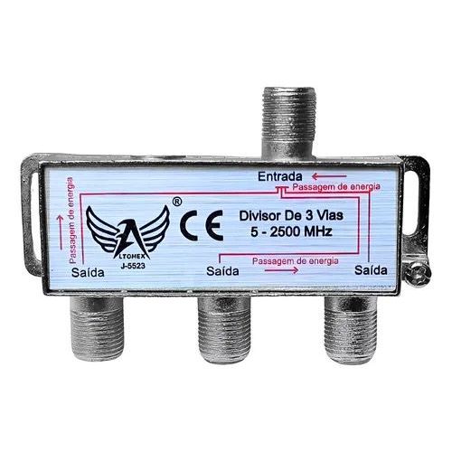 Divisor de sinal coaxial 2500mhz 1X2 E 1X3 E 1X4 em Oferta na Shopee