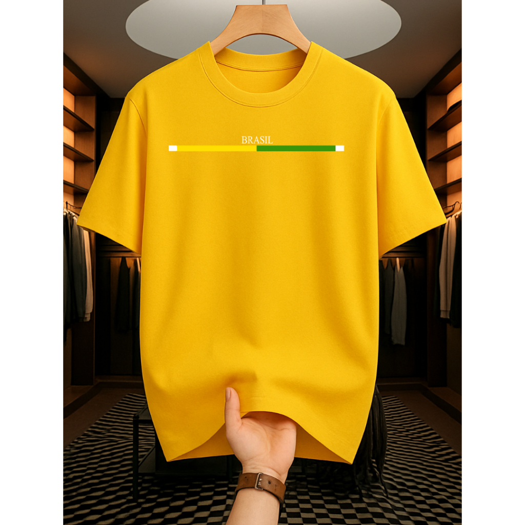 Camiseta Masculina Blusa Feminina Estampada Brasil 100% Algodão Camisa Unissex -Promoção Copa do Mundo