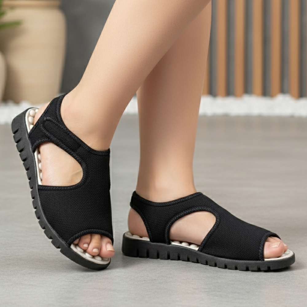 Sandalia Ortopédica Feminina Calce Fácil Confortável Massageadora Anatômica