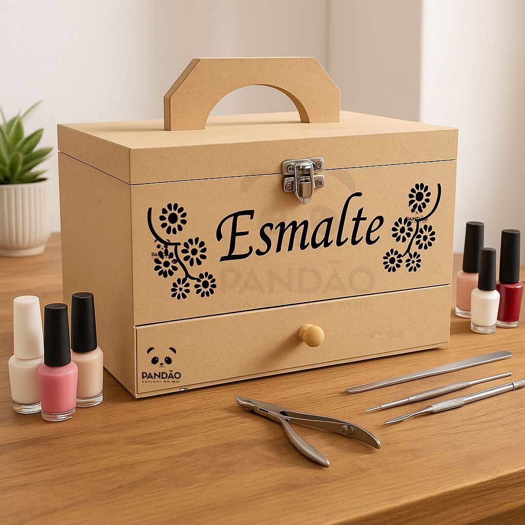 Caixa Maleta Manicure Esmalte e acessorios Grande Com Gaveta em Oferta na Shopee