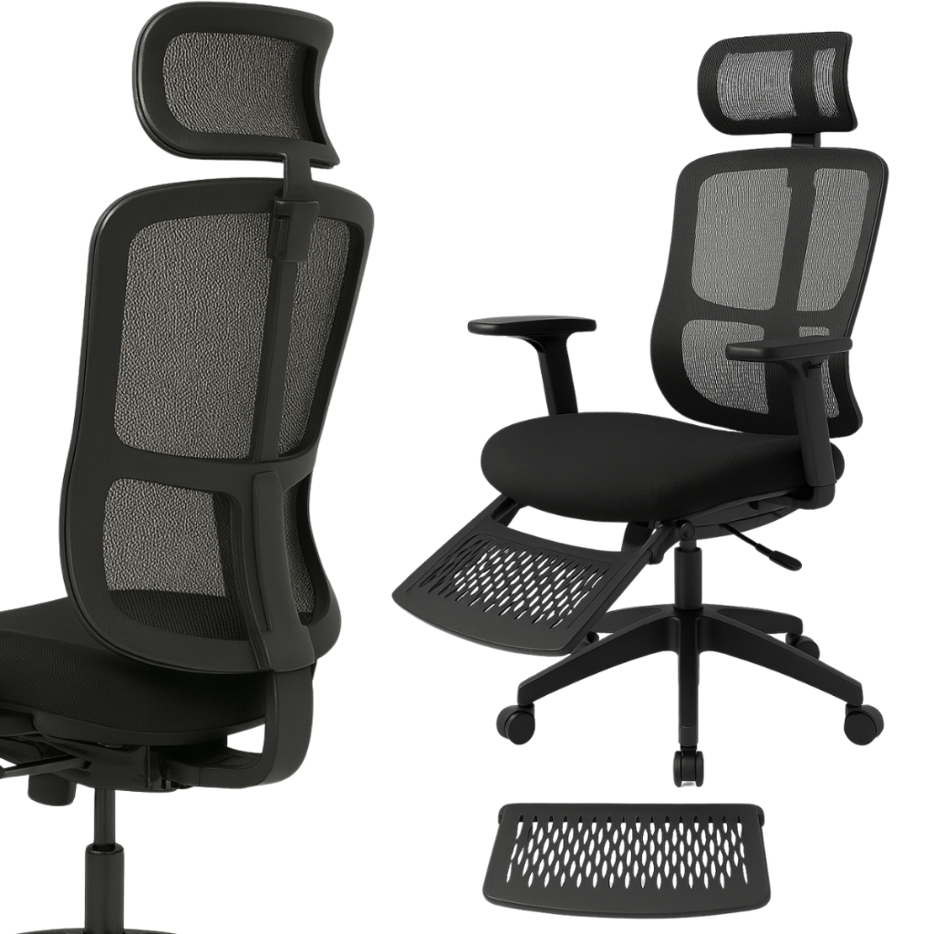 Cadeira de Escritório e Ergonômica Cadeira De Home Office Com Apoio Para Os Pés E Encosto Ajustável