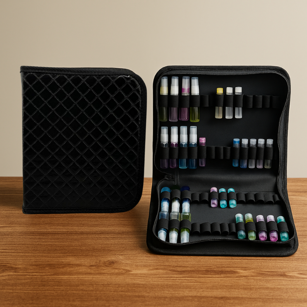 Demonstrador de Perfumes Estojo Para 52 Flaconetes de 4 a 10ML em Oferta na Shopee