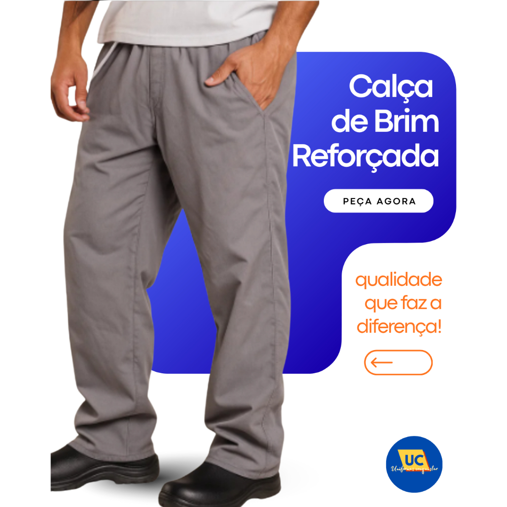 Calça de Brim Pesado Super Resistente | Trabalho, Obra, Indústria e Serviços