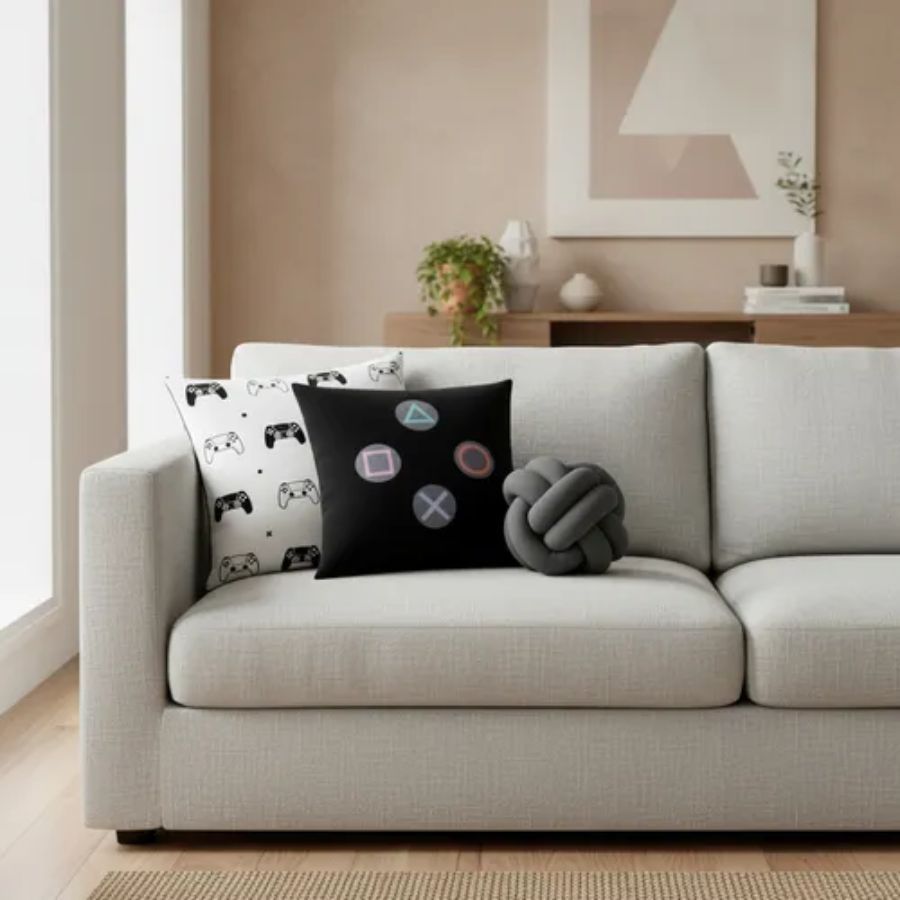 Kit 02 Almofadas Lindas Com Enchimentos de Silicone E Uma Almofada Nó Preto Luxo Decorativa Game em Oferta na Shopee