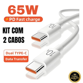 Cabo Tipo C - Tipo C Dois Lados Turbo 60w / 65w Resistente Inova Carga Super Rápida Antiquebra Usb-c em Oferta na Shopee