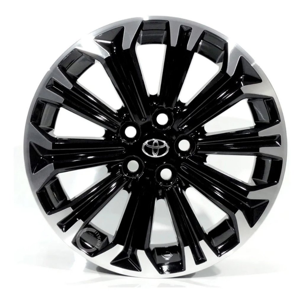 Kit 4 Rodas Aro 16 5x100 Toyota Corolla Krmai Cor Preta com Borda Diamante Bicos de Brinde S22 · foto 2