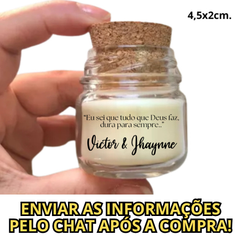Adesivo Transparente Personalizado para Velas 4,5x2cm | Casamento, Maternidade e Lembrancinhas