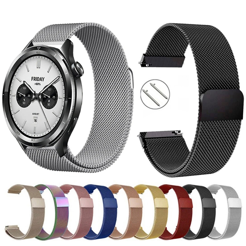 Pulseira de 22mm milanesa aço inox para Smartwatch Xiaomi Watch S4 de Engate Rapido