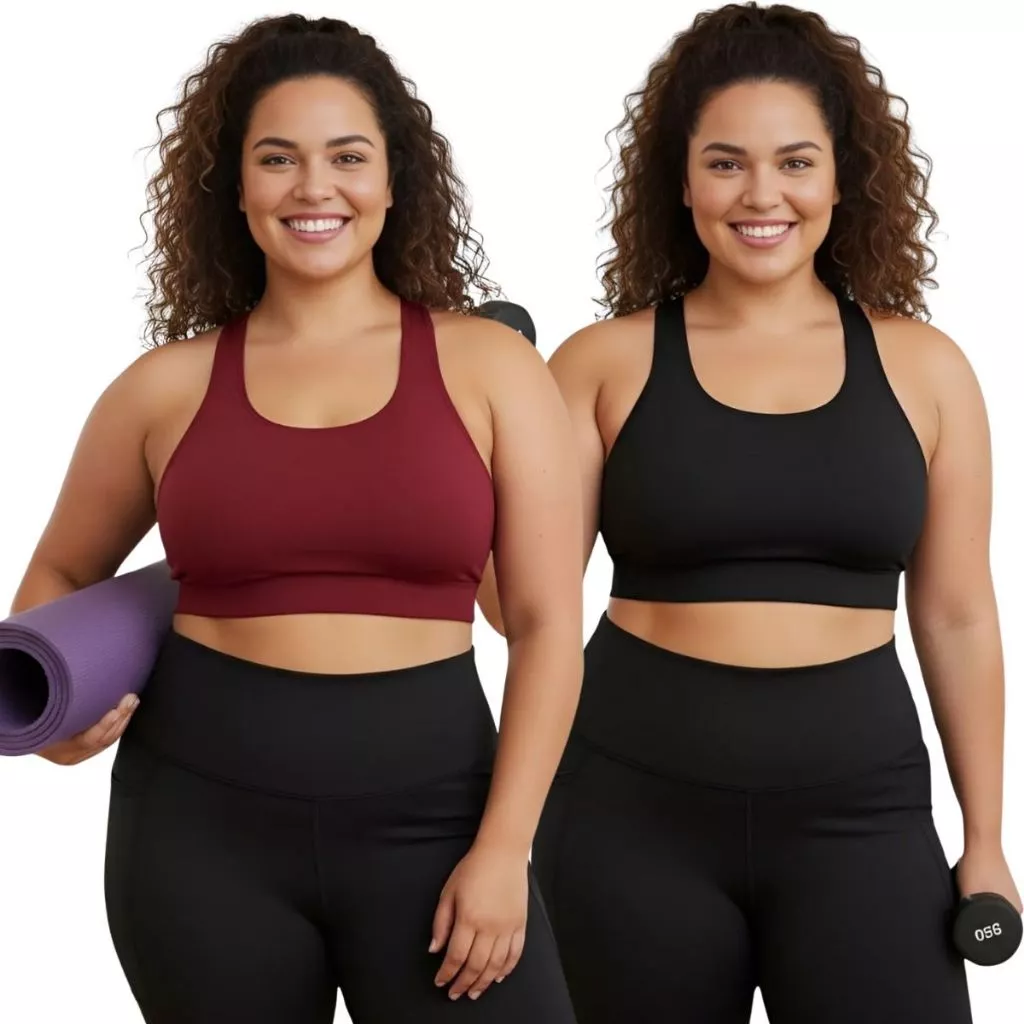 Kit 2 ou Apenas 1 Top Academia Plus Size Feminino Fitness Treino Musculação Yoga Corrida — imagem 1