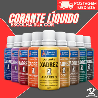 Corante Xadrez Líquido Multiuso 50ml | Tinta, Cimento, Rejunte, Textura, Obra, Construção