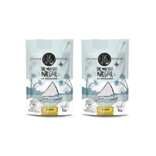 Kit 2 Sal Marinho BR Spices Integral Mossoró Fino Pouch 1KG em Oferta na Shopee