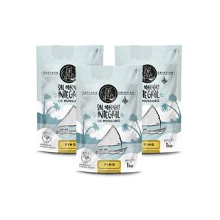 Kit 3 Sal Marinho BR Spices Integral Mossoró Fino Pouch 1KG em Oferta na Shopee