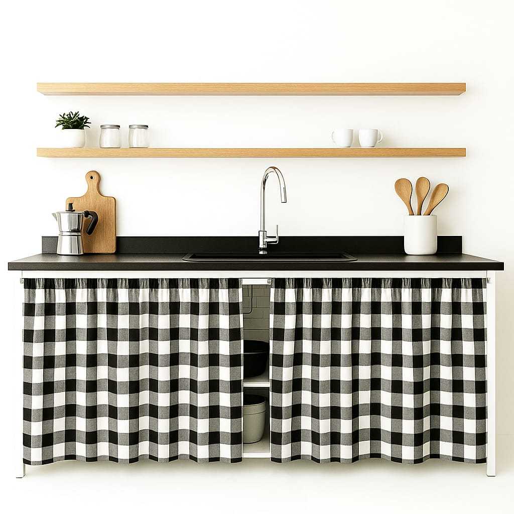 Cortina de Pia de Cozinha Preta: Onde Comprar | BuscaProdutos