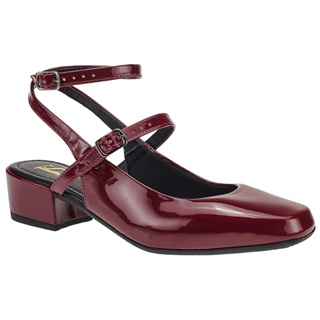 Sapato Scarpin Feminino 2 Fivelas Bico Quadrado Salto Baixo Bloco Moda Social 2401 em Oferta na Shopee