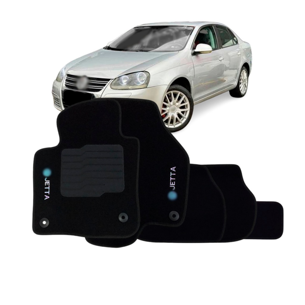 Tapete Carpete Jetta 2006 2007 2008 2009 2010 Preto Jogo com 5 Peças