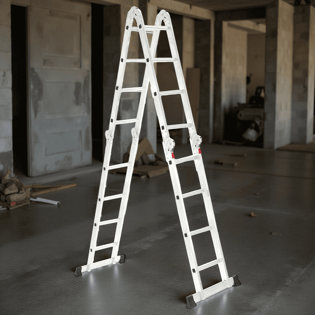 Escada Articulada 4x4 de Alumínio Multifuncional 16 Degraus e Altura de 4,24 Metros em Oferta na Shopee