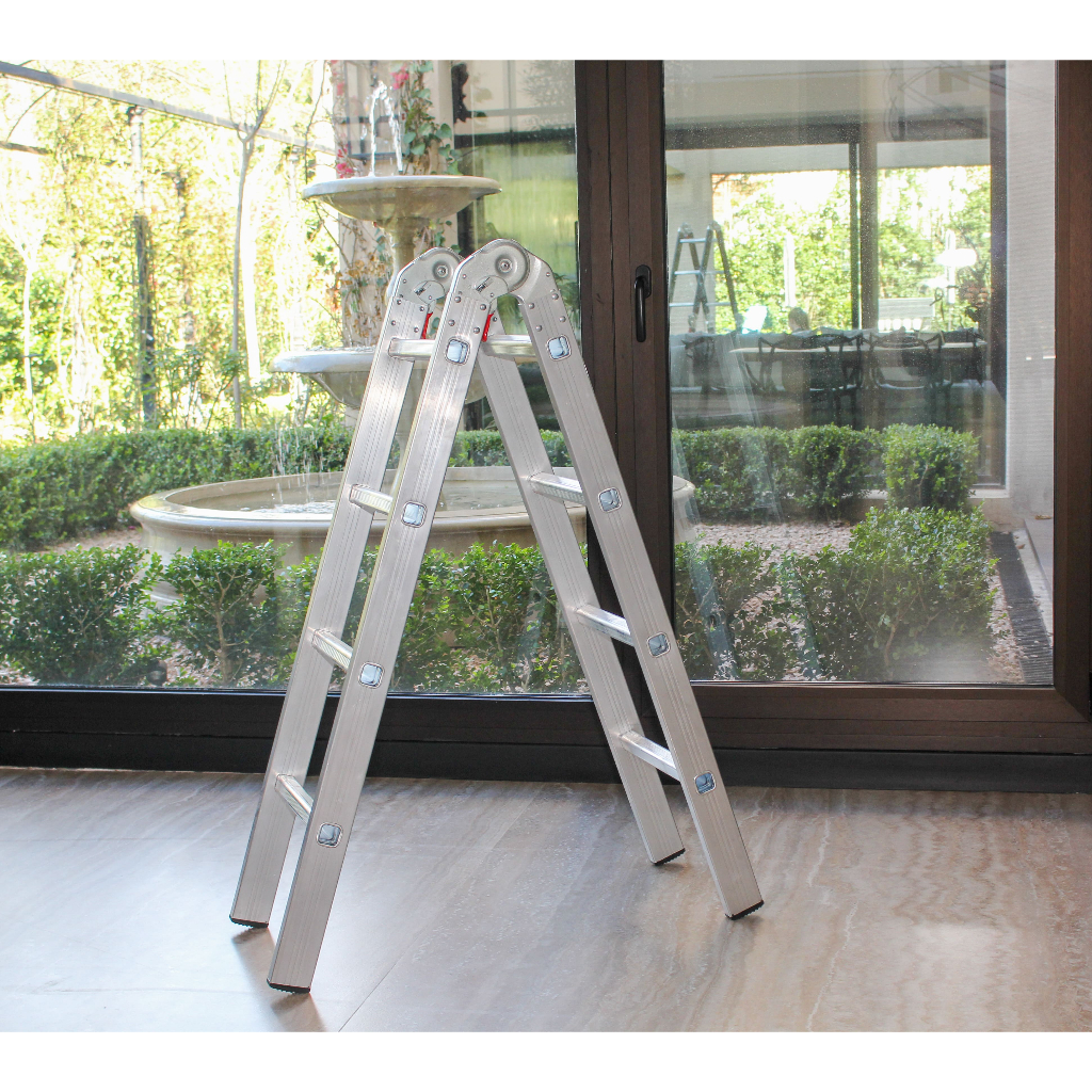 Escada de Alumínio 8 Degraus 2,22m De Altura Total em Oferta na Shopee