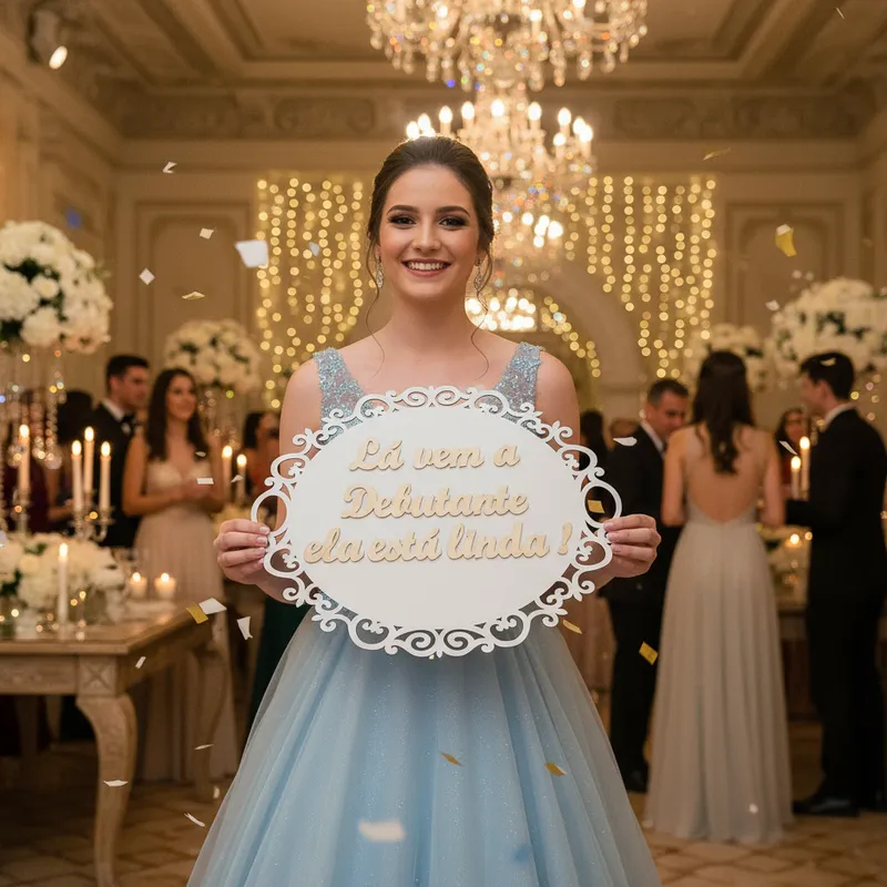 Placa Decorativa Corte a Laser MDF Festa 15 Anos Frase Lá Vem a Debutante Decoração Luxo em Oferta na Shopee
