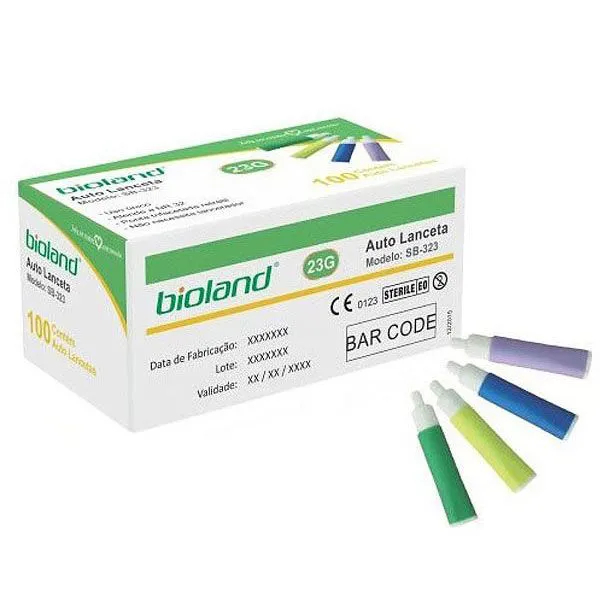 Auto Lanceta Retrátil c/200 unidades Mini 23g Ultrafina Bioland em Oferta na Shopee