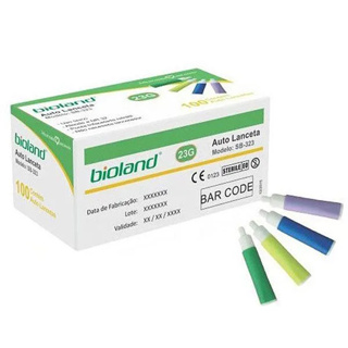 Auto Lanceta Retrátil c/200 unidades Mini 23g Ultrafina Bioland em Oferta na Shopee