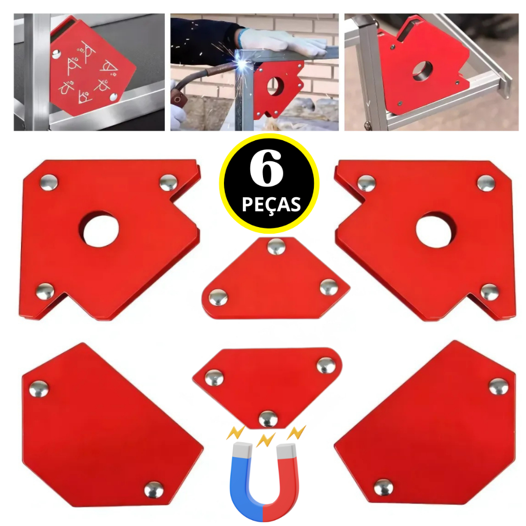 Esquadro Solda Profissional Magnetico Imã Kit 6 PÇ Para Serralheiro em Oferta na Shopee