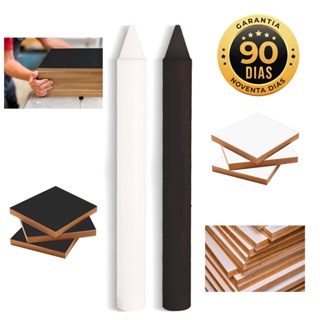 Giz de Cera Branco e Preto para Correção Marcenaria em Oferta na Shopee
