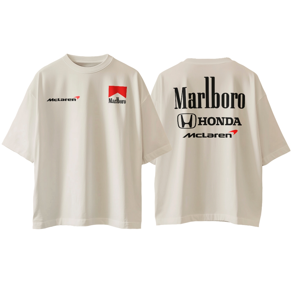 Camiseta Lifestyle McLaren Marlboro Honda Algodão Limitada Streetwear F1 Básica Premium  Oversized