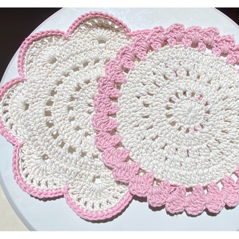 Kit 2 Peças Sousplat de Crochê PARA CAFÉ/CHÁ ENTRE 24CM E 28CM PRONTA ENTREGA em Oferta na Shopee