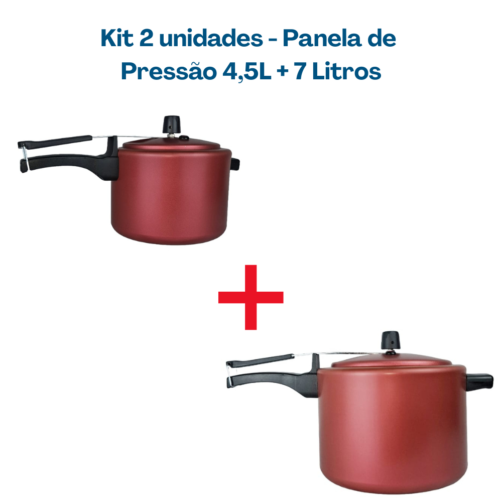 Jogo de Panelas de Pressão 4,5 Litros e 7 Litros – Antiaderente