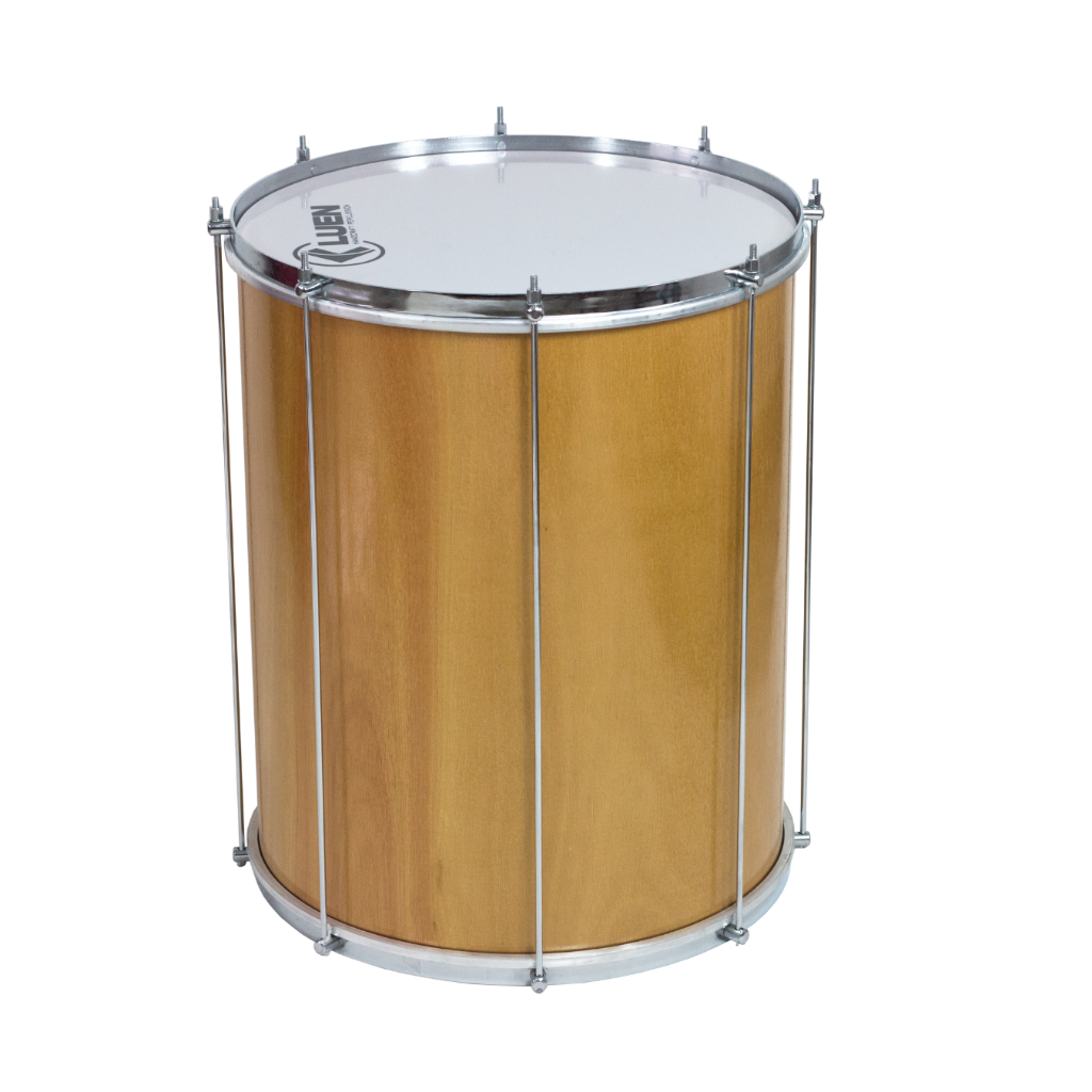 Surdo 60x16 Luen Brasil Cromado Pele Leitosa Aro Bola Verniz 8 Afinações 20126