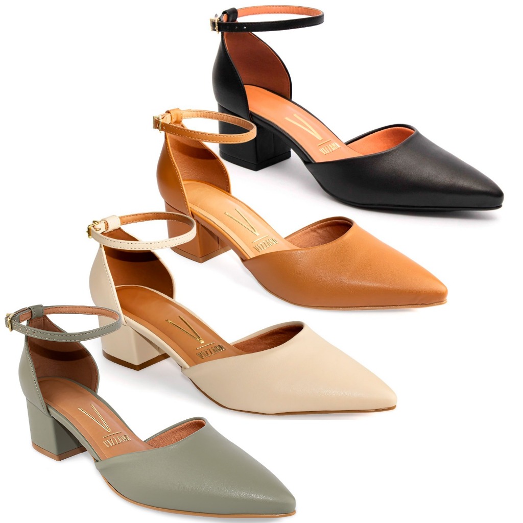 Scarpin Vizzano Salto Médio Bloco Tornozeleira Sapato Feminino 1220-317