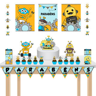 KIT festa - Kit só um Bolinho ROBÔ - ROBOT - Papel Fotográfico (LEIA A DESCRIÇÃO) em Oferta na Shopee