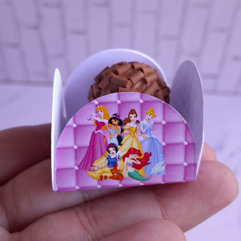 Forminhas Personalizadas Docinhos Brigadeiro Doce PRINCESAS Lembrancinhas Aniversário