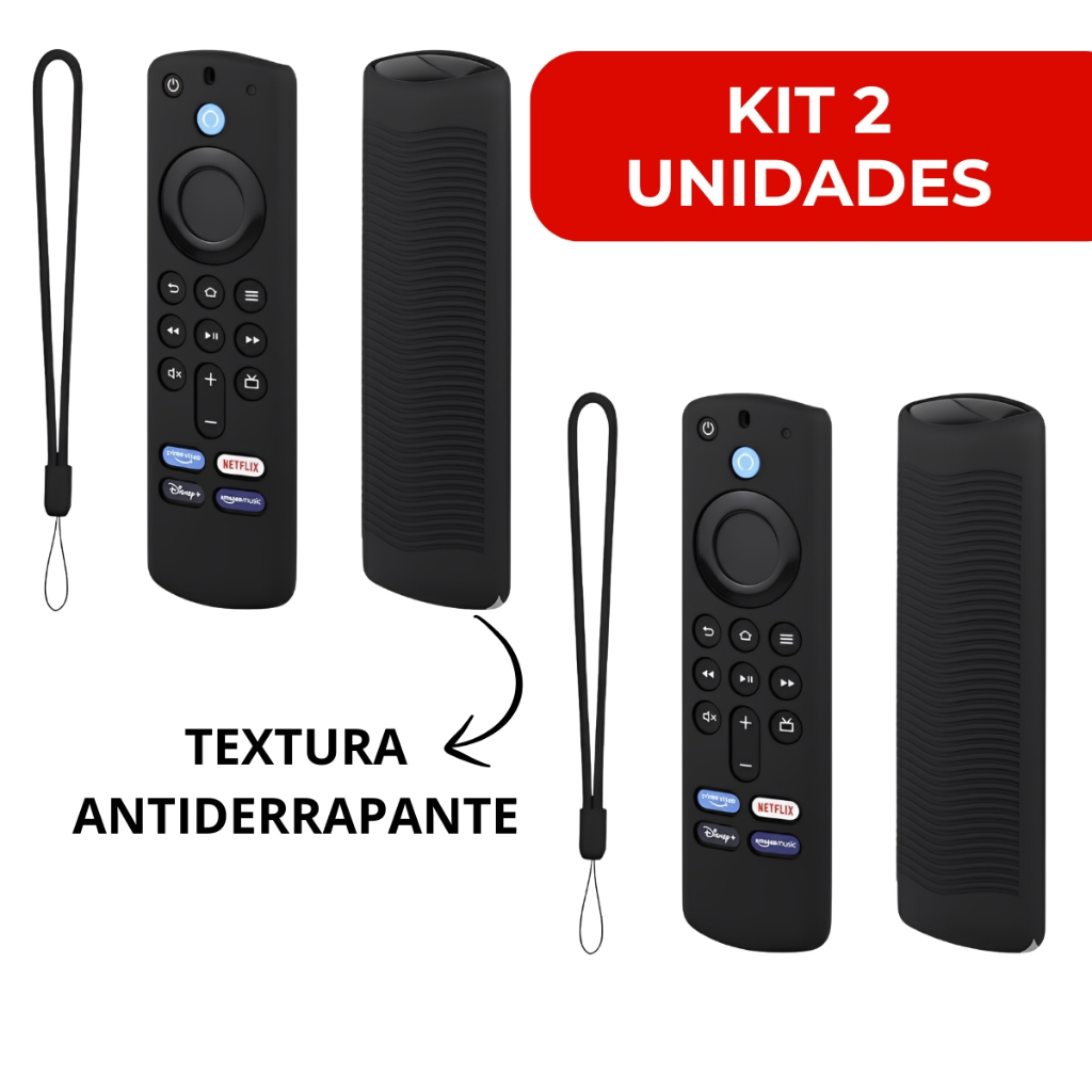 Kit 2 Capas De Silicone Protetora Para Controle Remoto Fire TV Stick 3ª Geração 4K Antiderrapante em Oferta na Shopee