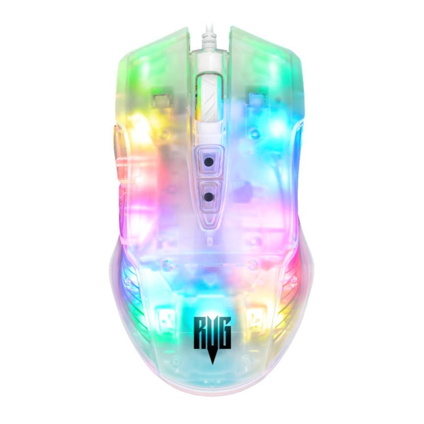 Mouse Gamer Jogo Ergonômico 3600dpi Óptico Com Fio Led Rgb Usb Pc Computador Branco