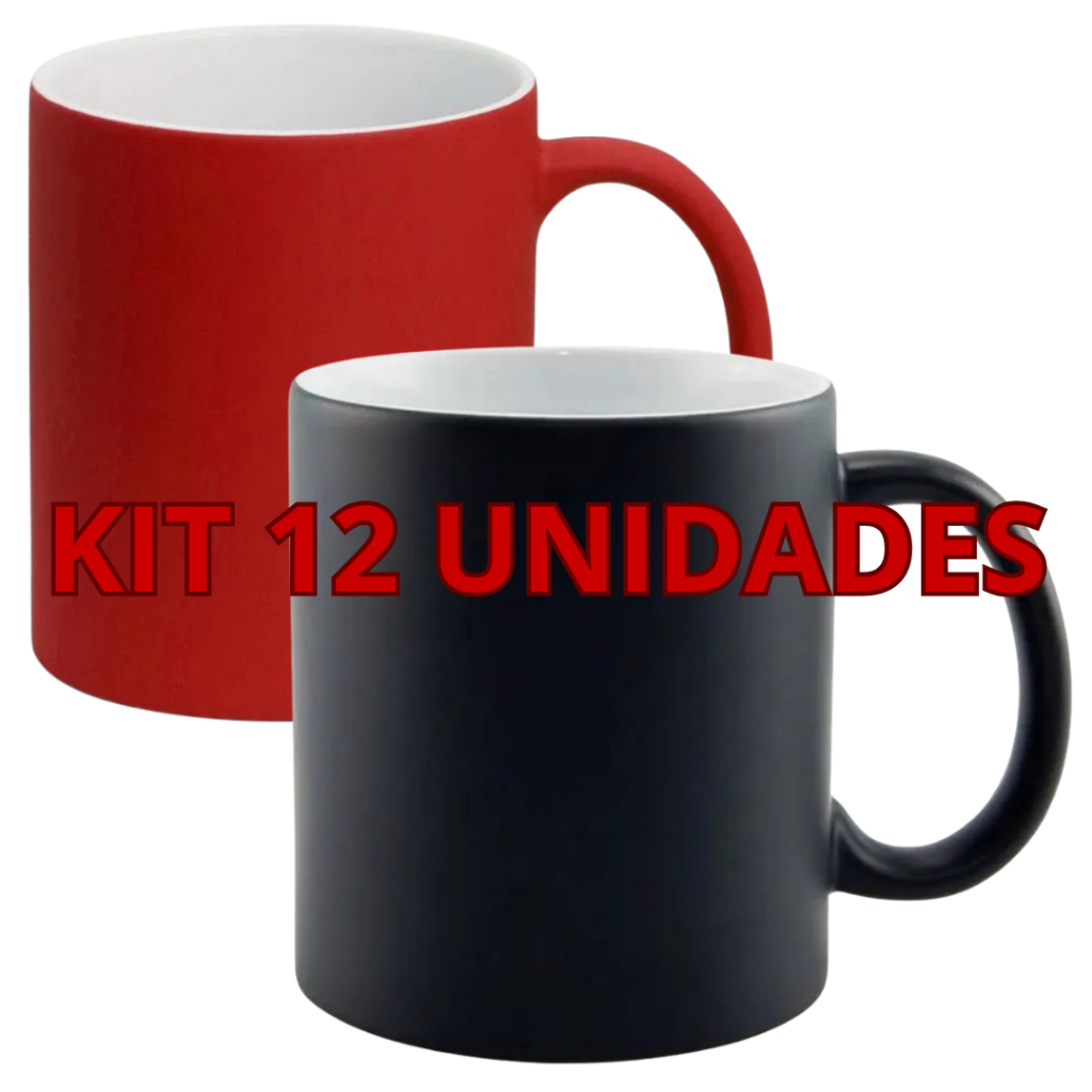 Kit 12 Canecas Mágica Semi Brilho Porcelana Para Sublimação