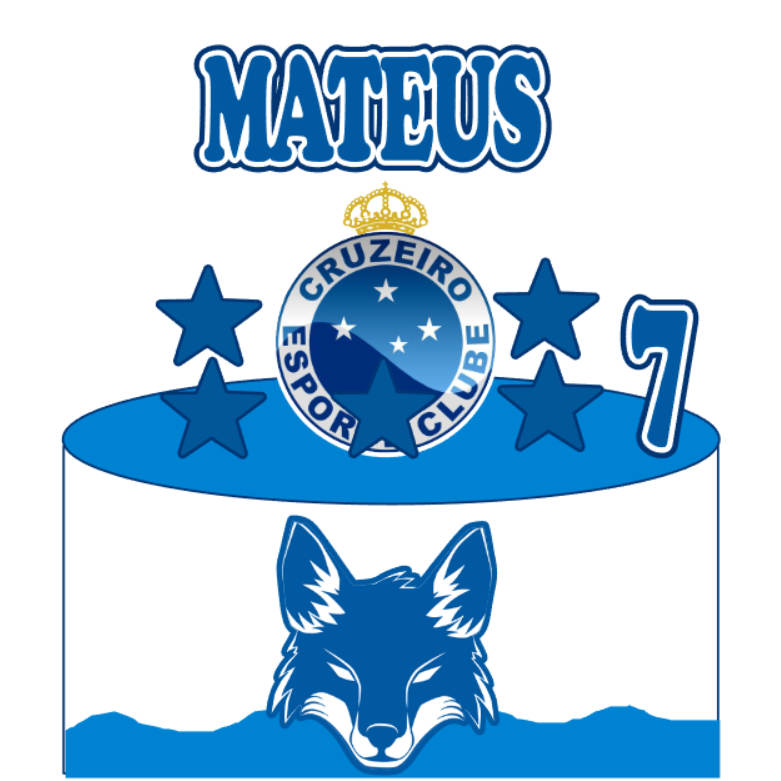 Topo de Bolo CRUZEIRO FUTEBOL - Decoração de Bolo CRUZEIRO DECORAÇÃO BOLO CRUZEIRO