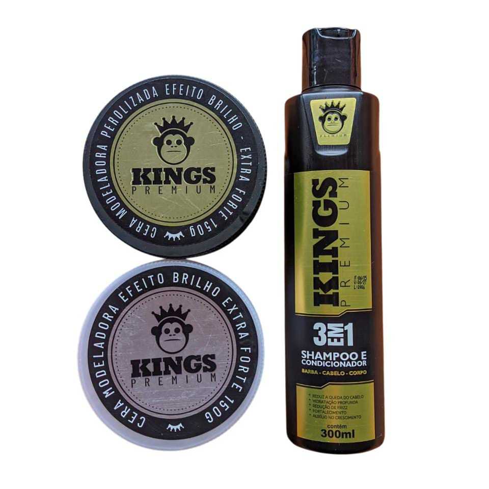 Kit Shampoo 3 em 1 + Pomada Modeladora - Kings Premium