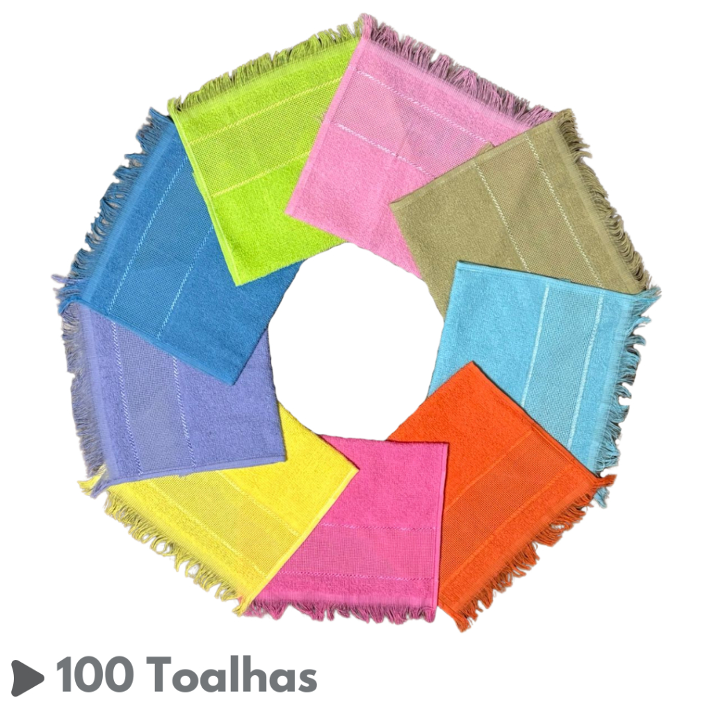 Kit 100 Toalhinha de Mão Social Lisa 21x30cm 100% Algodão Toalha Bordado Artesanato em Oferta na Shopee