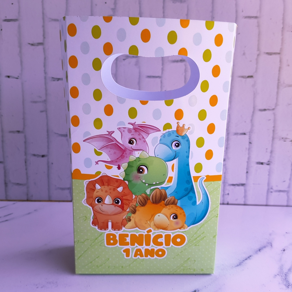 PEGUE E MONTE  MINI Sacolinha Personalizada Surpresa DINO BABY DINOSSAURO Tamanho Pequeno Lembrancinhas para Aniversário