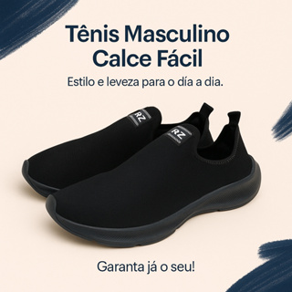 Tênis Masculino Meia Calce Fácil Slip On Ortopédico Casual Confortável 34 ao 44 em Oferta na Shopee