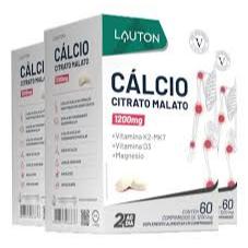 Calcio Citrato Malato Enriquecido Calcitrax Premium Lauton - Kit 3 em Oferta na Shopee