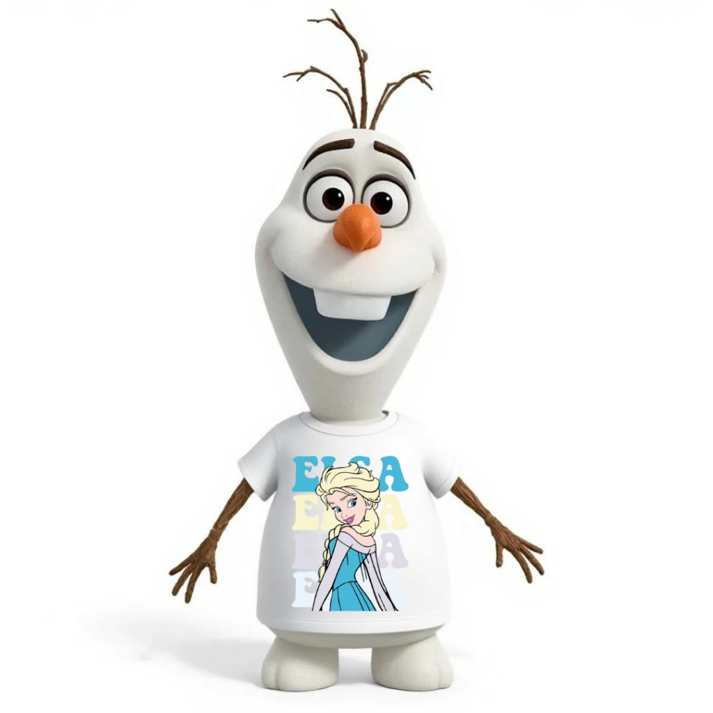 Camiseta Olaf Frozen Disney 4 Modelos Camisa Estampada Baby Look Infantil Unissex