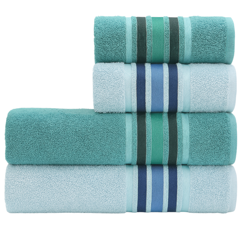 Jogo De Toalha 4 Peças Banho 2 Rosto 100% Algodão Nanosoft Macia Felpuda Grande 500g Gramatura Confort Bordada Luxo