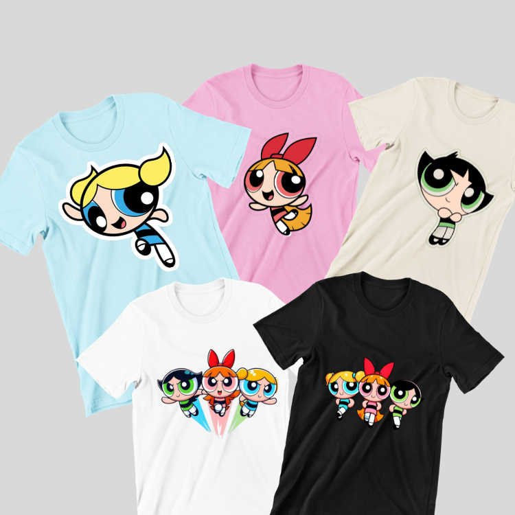 kit camiseta infantil KIT 5 CAMISETAS INFANTIS MENINAS SUPER PODEROSAS camiseta 100% algodão