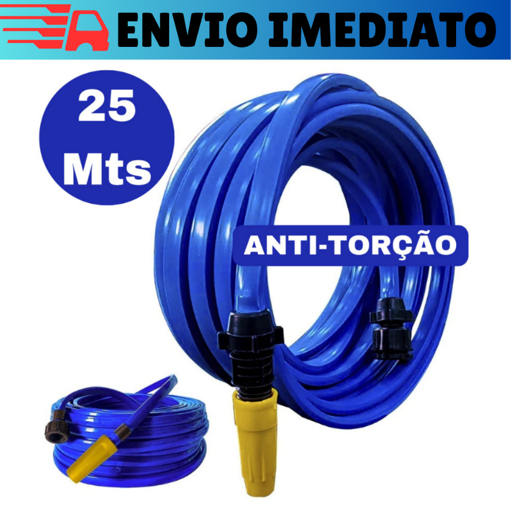 Mangueira De Jardim 25 Metros Reforçada Para Casa Jardim Com Conector e Esguicho