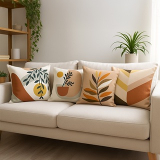 Kit 4 Capas de Almofadas Decorativas Estampadas - Vaso Moderno em Oferta na Shopee